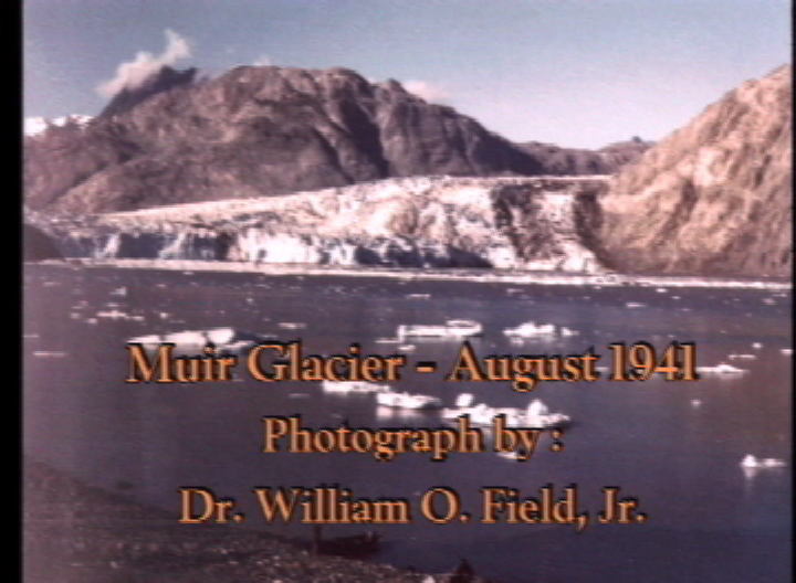 Historisches Foto von 1941: Der Muir-Gletscher füllt als riesige Eiswand die ganze Bucht